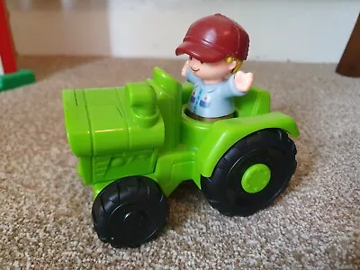 Buy Fisher-Price Little People Helpful Harvester Green Tractor Famer Figure • 1.99£