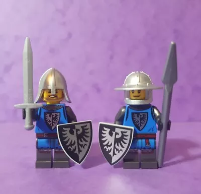 Buy LEGO Black Falcon Castle X2 Minifigures Swords & Spear Knights 910001 ADP012 F24 • 15.49£