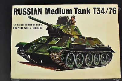 Buy Bnib Film Sealed 1990 Bandai Model Kit 057373  1:48 Russian Med Tank T34/76 • 30£