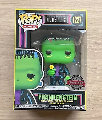 Buy Funko Pop Universal Studios Monsters Frankenstein Black Light #1227 + Protector • 24.99£