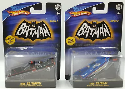 Buy Batman 1966 Version : Batboat & Batmobile Die Cast Model By Hot Wheels In 2008 • 85£
