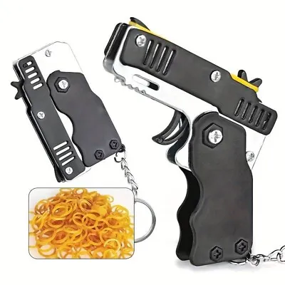 Buy 2 X RUBBER BAND GUN KEYCHAINS With 60 Bands Per Gun - Great Party Bag Filler! • 4.99£