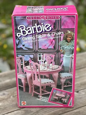 Buy Barbie Sweet Roses Dining Table & Flesh Ref 7107 Made In Mexico • 163.03£