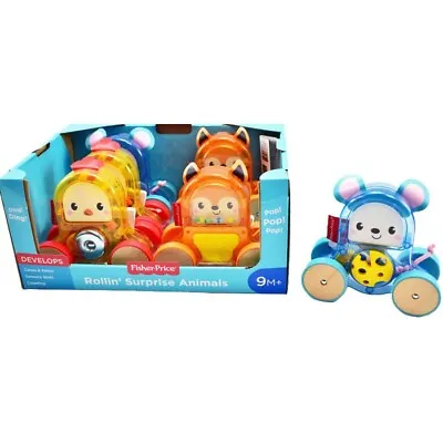 Buy Fisher-Price Fox,Rooster & Mouse Rollin' Surprise Animals New Push Along Toy • 9.50£