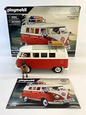 Buy Playmobil 70176 Volkswagen Red & White T1 Camping Bus In Box - Incomplete • 5.99£