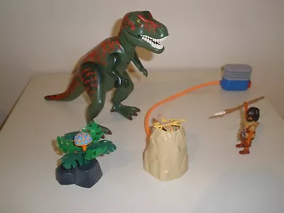 Buy Playmobil Dinosaur - Prehistoric Large T Rex, Caveman & Erupting Volcano Set. • 8.50£