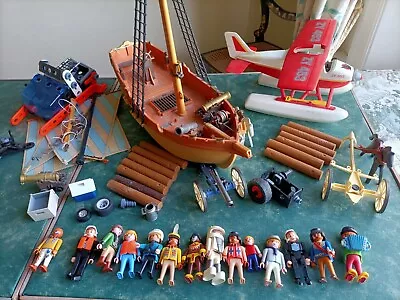 Buy Vintage Playmobil Bundle Mixed Job Lot | Ship, Plane, Figures | 70s-90s • 49.99£