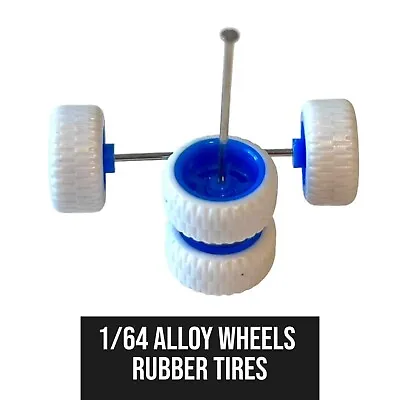 Buy New 5 Spoke Custom Alloy 1:64 Wheels And Tyres Real Riders Rubber Hot Wheels Etc • 4.25£