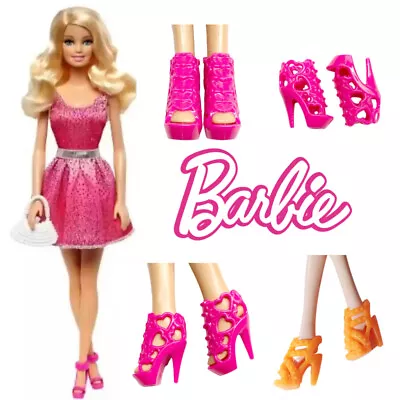 Buy 30cm Lele Barbie Doll High Heel Shoes Black Sandals Girls Role Play Toy • 5.09£