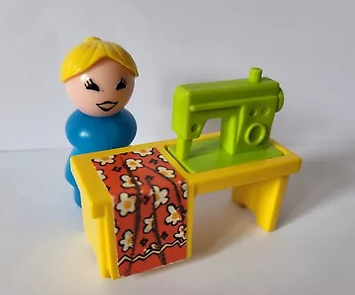 Buy Vintage FISHER PRICE LITTLE PEOPLE Play Family Sewing Machine & Figure • 9.99£