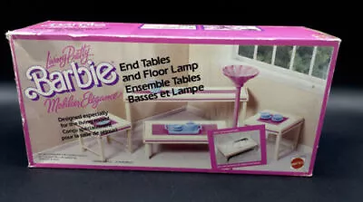 Buy Rare Vintage 1987 Living Pretty Barbie End Tables & Floor Lamp Furniture#nib • 142.86£