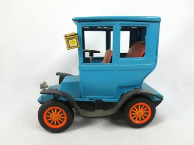 Buy Vintage Bandai Friction Tin Toy Metal Lithograph Antique Blue Car  • 19.27£
