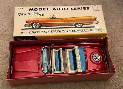 Buy Bandai Japan Tin Friction 1959 Chrysler Imperial Conv Toy Car W/ Original Box • 283.49£