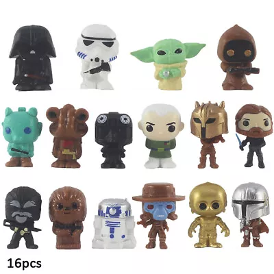 Buy 16Pcs Star Wars The Mandalorian Grogu Action Figure Toys Home Decor Kids Gift  • 13.89£