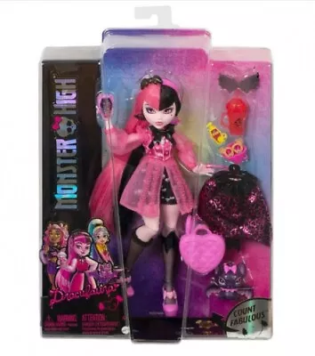 Buy Mattel - Monster High Draculaura Doll With Pink And Black Hair And Pet Bat - Matte • 55.59£