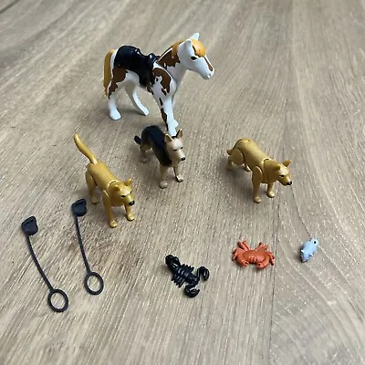 Buy Playmobil Animals - Horse / Dogs / Mouse / Lobster / Crab / Two Dog Leads • 5£