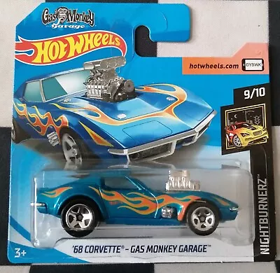 Buy 2018 Hot Wheels Gas Monkey Garage 68 Corvette Nightburnerz Short Card 41/365  • 4.99£
