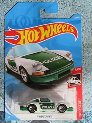 Buy Hot Wheels 2019 #122/250 1971 PORSCHE 911 Green White Police Car @E Long Card • 3.98£