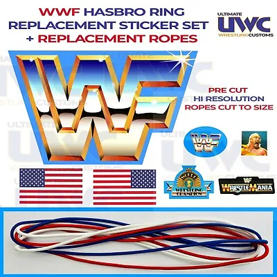 Buy Wwf Hasbro Ring Replacement Stickers & Ropes - Self Adhesive Stickers Wwe Wcw • 23.74£