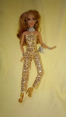 Buy Barbie Dolls Clothing 5pcs Set Fashionista Jumpsuit Suit Gold Silver Jewelry 07 • 6.87£