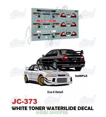 Buy JC-9373 White Toner Waterslide Decals Evo 6 Detail 1:64 Hot Wheels • 3.76£