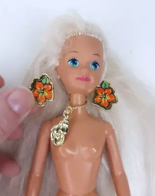 Buy Vintage 1994 Mattel Barbie Sister Earrings Necklace Tropical Splash Skipper Doll • 20.56£