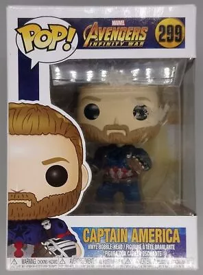 Buy Funko POP #299 Captain America (Action Pose) Marvel Avengers Damaged Box • 14.99£