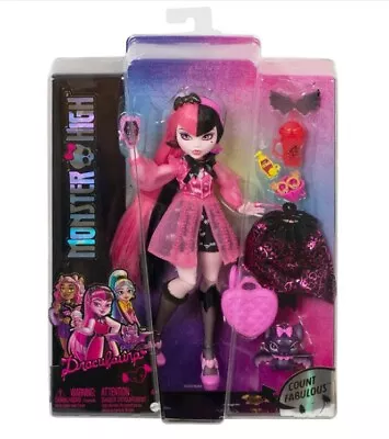 Buy Mattel Monster High Draculaura Fashion Doll Pink Black Hair, Pet Bat • 53.30£