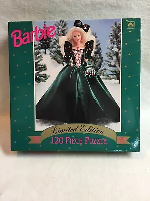 Buy Vintage Barbie Jigsaw Puzzle-120 Pieces-1991 Doll In Green Gown- Unopened/Sealed • 18.47£