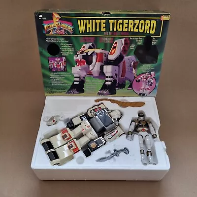 Buy Vintage 1993 MMPR Mighty Morphin Power Rangers White Tigerzord Megazord Boxed • 32£