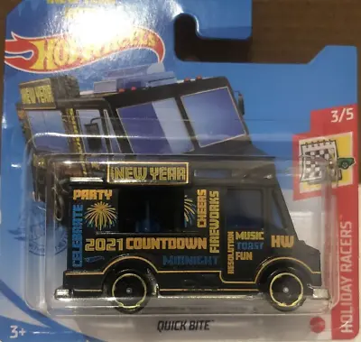 Buy Hot Wheels New Year 2021 Party Van Black Quick Bite Short Card By Mattel GRY78 • 6.29£