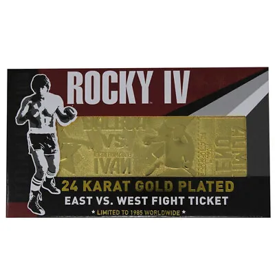 Buy Rocky IV Replica East Vs.West Fight Ticket Plated Gold Limited Edition 466533 • 47.54£