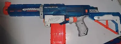 Buy Nerf Blue Iced Out Retaliator With Mag Clip Barrel & Shoulder Stock • 14.99£
