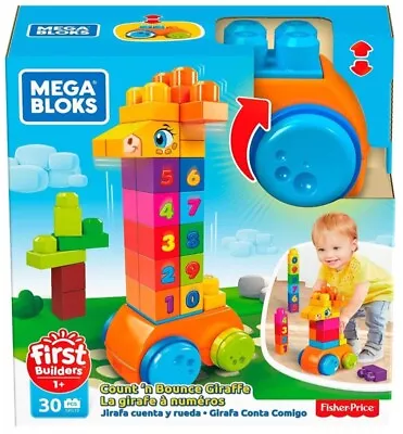 Buy Mega Bloks GFG19 Count & Bounce Giraffe - First Builder - 30 PCS - Fisher Price • 15.99£