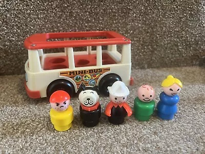 Buy Vintage Fisher Price Little People #141 PLAY FAMILY MINI BUS With Family 1970-90 • 14£