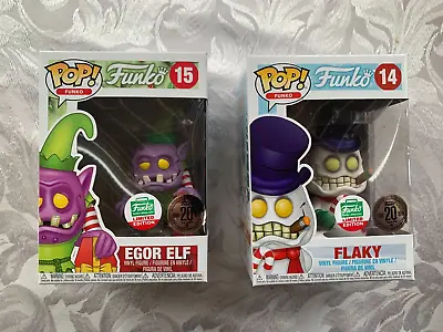 Buy Funko POP! Xmas Egor Elf & Flaky Funko Shop Exclusive Figures - New • 19.99£