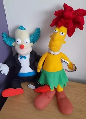 Buy The Simpsons Soft Plush Toys 'Krusty The Clown & Side Show Bob' • 16£