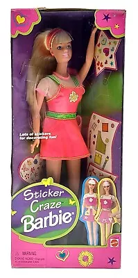 Buy 1997 Sticker Craze Barbie Doll / Sticker Fun Barbie / Mattel 19224, NrfB • 35.07£