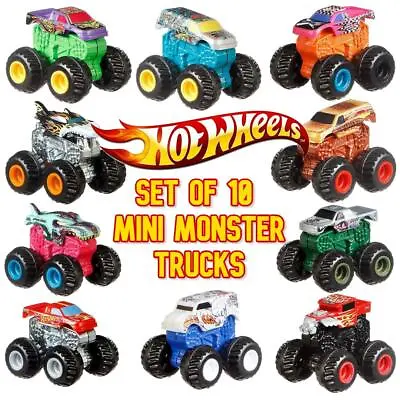 Buy Hot Wheels Monster Trucks Set Of 10 MINIS Vehicles Series 2 - NEW & BOXED! • 16.99£