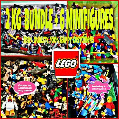 Buy Lego Bulk 2kg Bundle 4.4 Lbs Genuine Mixed 8 Minifigures Lot Gifts Building Pack • 29.99£