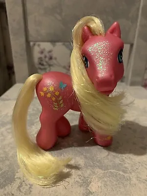 Buy My Little Pony G3 Forsythia Pink Body Vintage Yellow Glitter Hair Butterfly 2002 • 11.99£