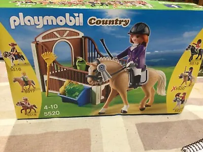 Buy Playmobil Country 5520 Palomino Horse, Rider, Stable & Kit, Orig Box, Mint Cond • 7£