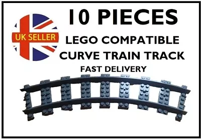 Buy Lego Compatible Train Track Corner Track X 10 • 6.25£