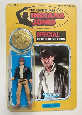 Buy INDIANA JONES Retro Action Figure CLASSIC On Vintage Style Card Gold AZTEC Coin • 21.99£