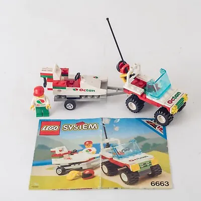 Buy LEGO 6663 Octan Motorboat Carrying Jeep - Wave Rebel Legoland Town (1993) • 12.33£