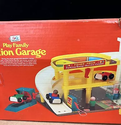 Buy Vintage Fisher-Price Action Garage Playset With Original Box - #1008 • 41£