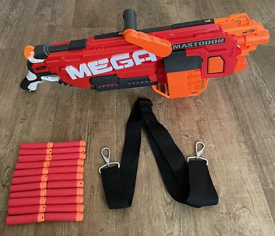 Buy Nerf Mega Mastodon Blaster Gun Battery Powered With Shoulder Strap & Darts • 24.95£