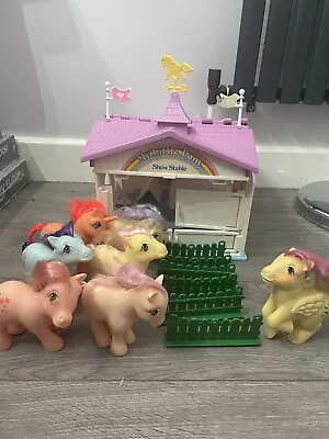 Buy Vintage My Little Pony Show Stable And Accessories & 7 G1 Ponies 1980s Retro Toy • 83.75£