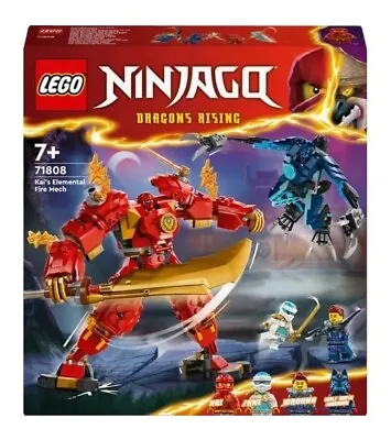 Buy LEGO NINJAGO 71808 Dragons Rising Kai’s Elemental Fire Mech Ninja Set • 22.99£