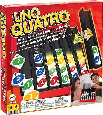 Buy Mattel Games UNO Quatro, Family Board Game For Kids And Adults For Family Game N • 7.06£